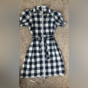 Tommy Hilfiger Womens XL Button Up Dress Checkered with Belted Waist